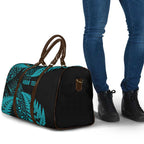 New Zealand Rugby Pacific Personalised Travel Bag All Turquoise Maori Pasifika Fern Pattern - Aussie Hoodie