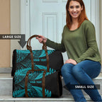 New Zealand Rugby Pacific Personalised Travel Bag All Turquoise Maori Pasifika Fern Pattern - Aussie Hoodie