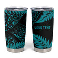 New Zealand Rugby Pacific Personalised Tumbler Cup All Turquoise Maori Pasifika Fern Pattern