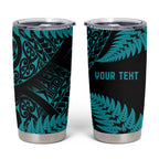 New Zealand Rugby Pacific Personalised Tumbler Cup All Turquoise Maori Pasifika Fern Pattern