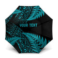 New Zealand Rugby Pacific Personalised Umbrella All Turquoise Maori Pasifika Fern Pattern - Aussie Hoodie