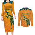 Custom Australia Rugby Couples Matching Long Sleeve Bodycon Dress and Long Sleeve Button Shirt Summer Paris 2024