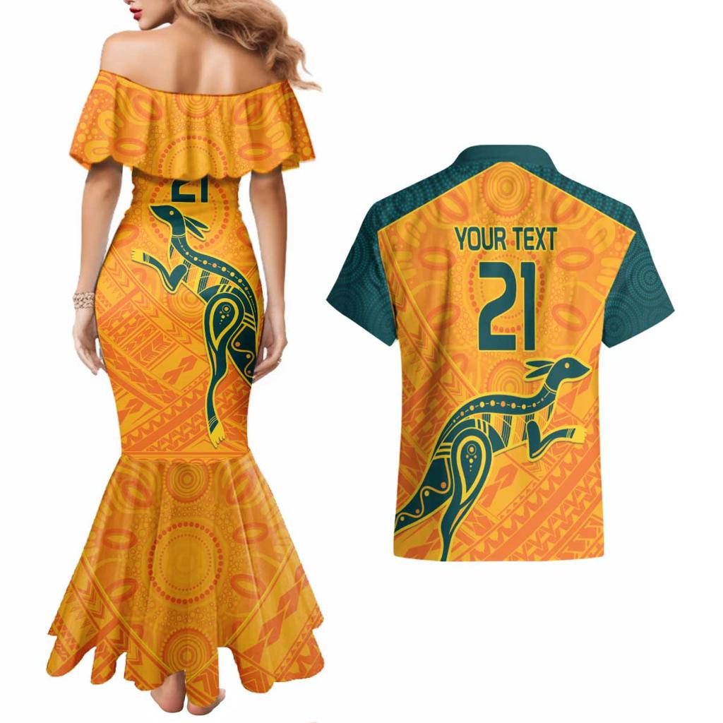 Custom Australia Rugby Couples Matching Mermaid Dress and Hawaiian Shirt Summer Paris 2024