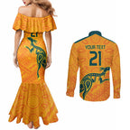 Custom Australia Rugby Couples Matching Mermaid Dress and Long Sleeve Button Shirt Summer Paris 2024