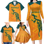 Custom Australia Rugby Family Matching Long Sleeve Bodycon Dress and Hawaiian Shirt Summer Paris 2024