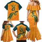 Custom Australia Rugby Family Matching Mermaid Dress and Hawaiian Shirt Summer Paris 2024