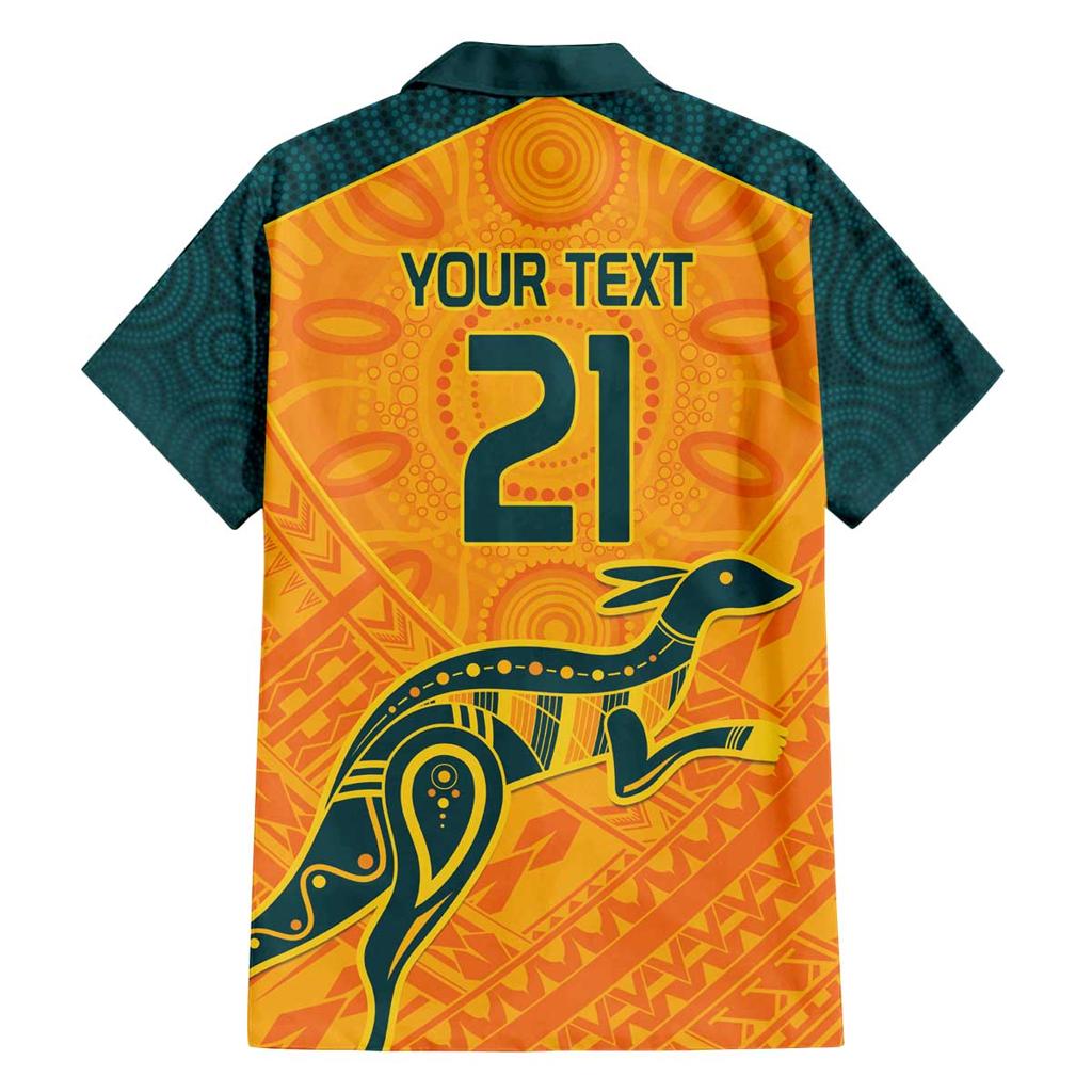 Custom Australia Rugby Family Matching Off The Shoulder Long Sleeve Dress and Hawaiian Shirt Summer Paris 2024