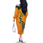 Custom Australia Rugby Family Matching Off The Shoulder Long Sleeve Dress and Hawaiian Shirt Summer Paris 2024