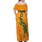 Custom Australia Rugby Family Matching Off Shoulder Maxi Dress and Hawaiian Shirt Summer Paris 2024