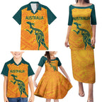 Custom Australia Rugby Family Matching Puletasi and Hawaiian Shirt Summer Paris 2024
