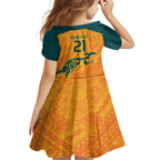 Custom Australia Rugby Family Matching Short Sleeve Bodycon Dress and Hawaiian Shirt Summer Paris 2024