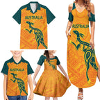 Custom Australia Rugby Family Matching Summer Maxi Dress and Hawaiian Shirt Summer Paris 2024
