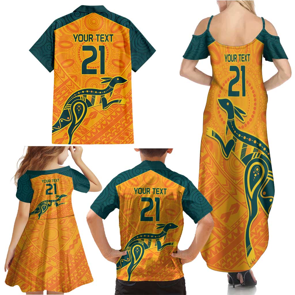 Custom Australia Rugby Family Matching Summer Maxi Dress and Hawaiian Shirt Summer Paris 2024