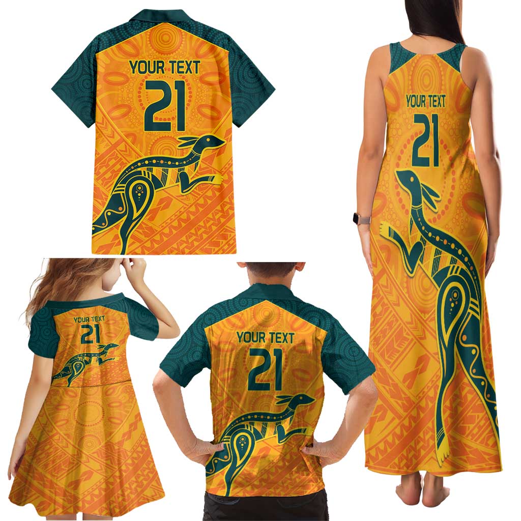 Custom Australia Rugby Family Matching Tank Maxi Dress and Hawaiian Shirt Summer Paris 2024