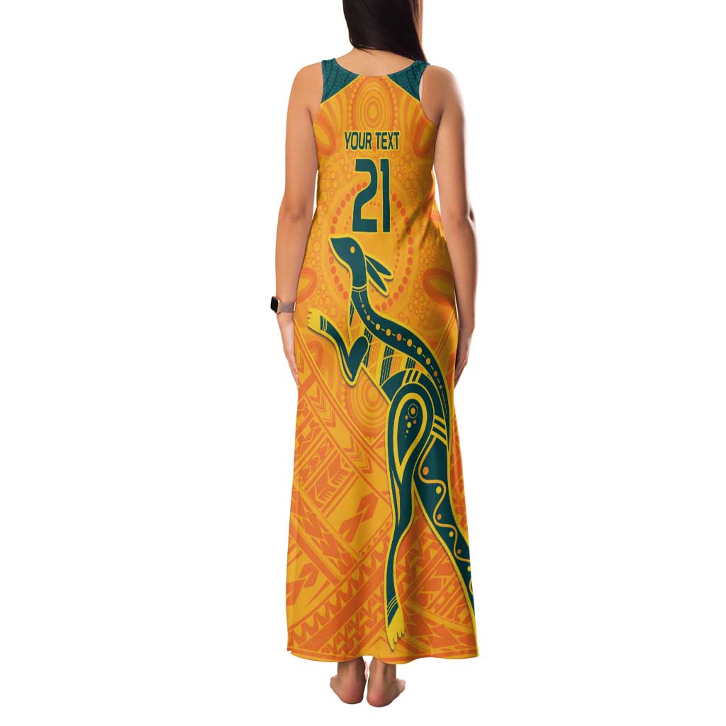 Custom Australia Rugby Family Matching Tank Maxi Dress and Hawaiian Shirt Summer Paris 2024