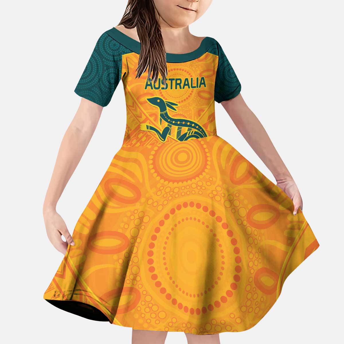 Custom Australia Rugby Kid Short Sleeve Dress Summer Paris 2024