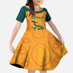 Custom Australia Rugby Kid Short Sleeve Dress Summer Paris 2024