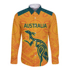 Custom Australia Rugby Long Sleeve Button Shirt Summer Paris 2024