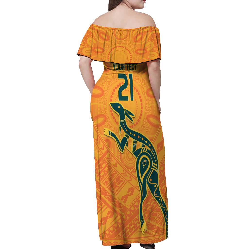 Custom Australia Rugby Off Shoulder Maxi Dress Summer Paris 2024