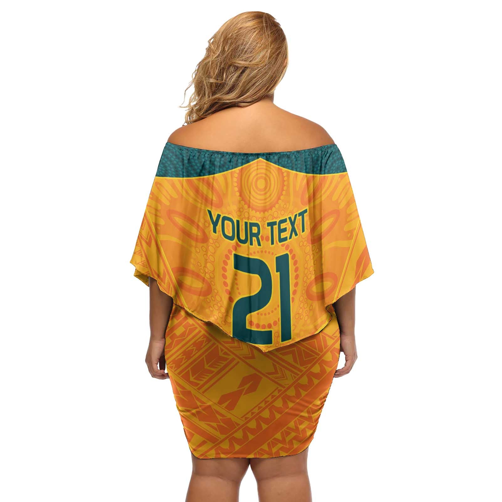 Custom Australia Rugby Off Shoulder Short Dress Summer Paris 2024
