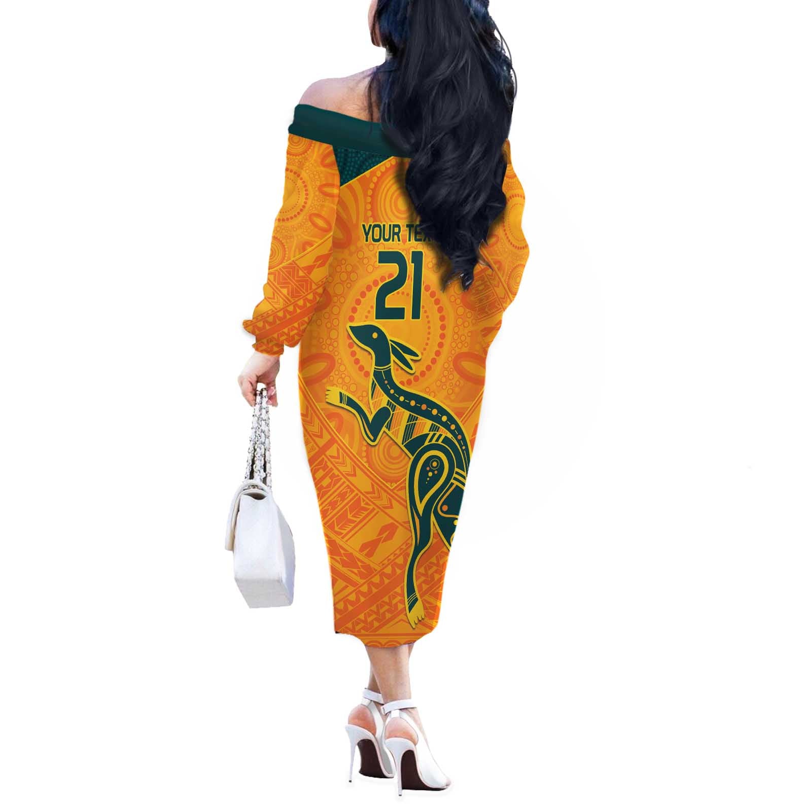 Custom Australia Rugby Off The Shoulder Long Sleeve Dress Summer Paris 2024