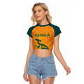 Custom Australia Rugby Raglan Cropped T Shirt Summer Paris 2024