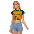 Custom Australia Rugby Raglan Cropped T Shirt Summer Paris 2024