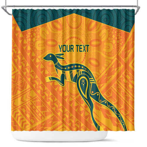 Custom Australia Rugby Shower Curtain Summer Paris 2024