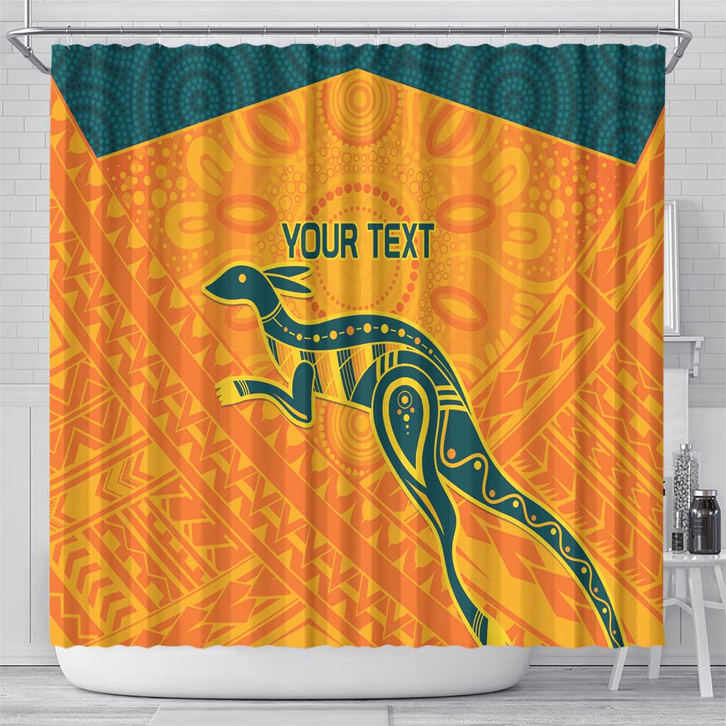 Custom Australia Rugby Shower Curtain Summer Paris 2024