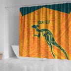 Custom Australia Rugby Shower Curtain Summer Paris 2024