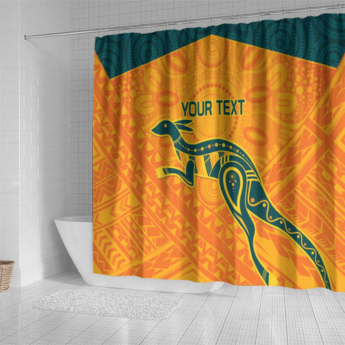 Custom Australia Rugby Shower Curtain Summer Paris 2024