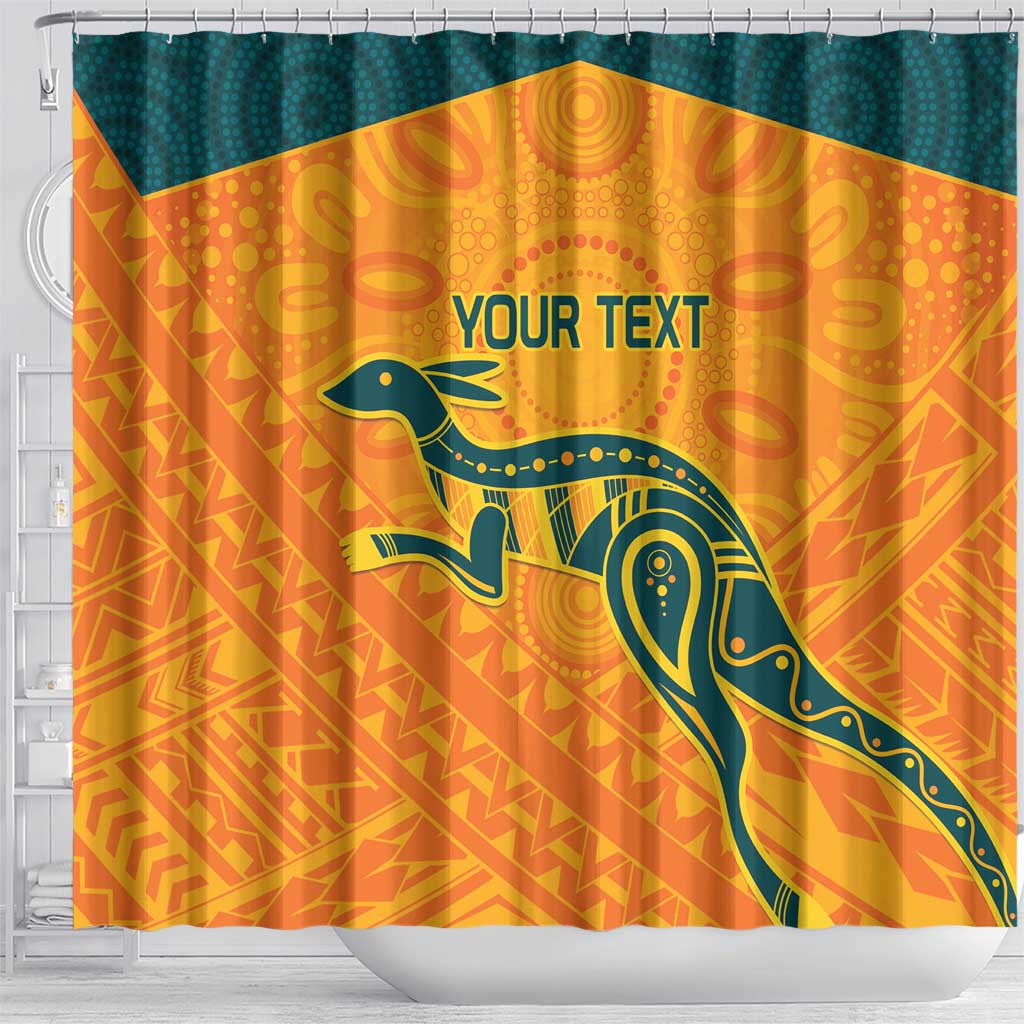 Custom Australia Rugby Shower Curtain Summer Paris 2024