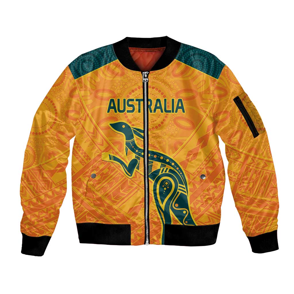 Custom Australia Rugby Sleeve Zip Bomber Jacket Summer Paris 2024