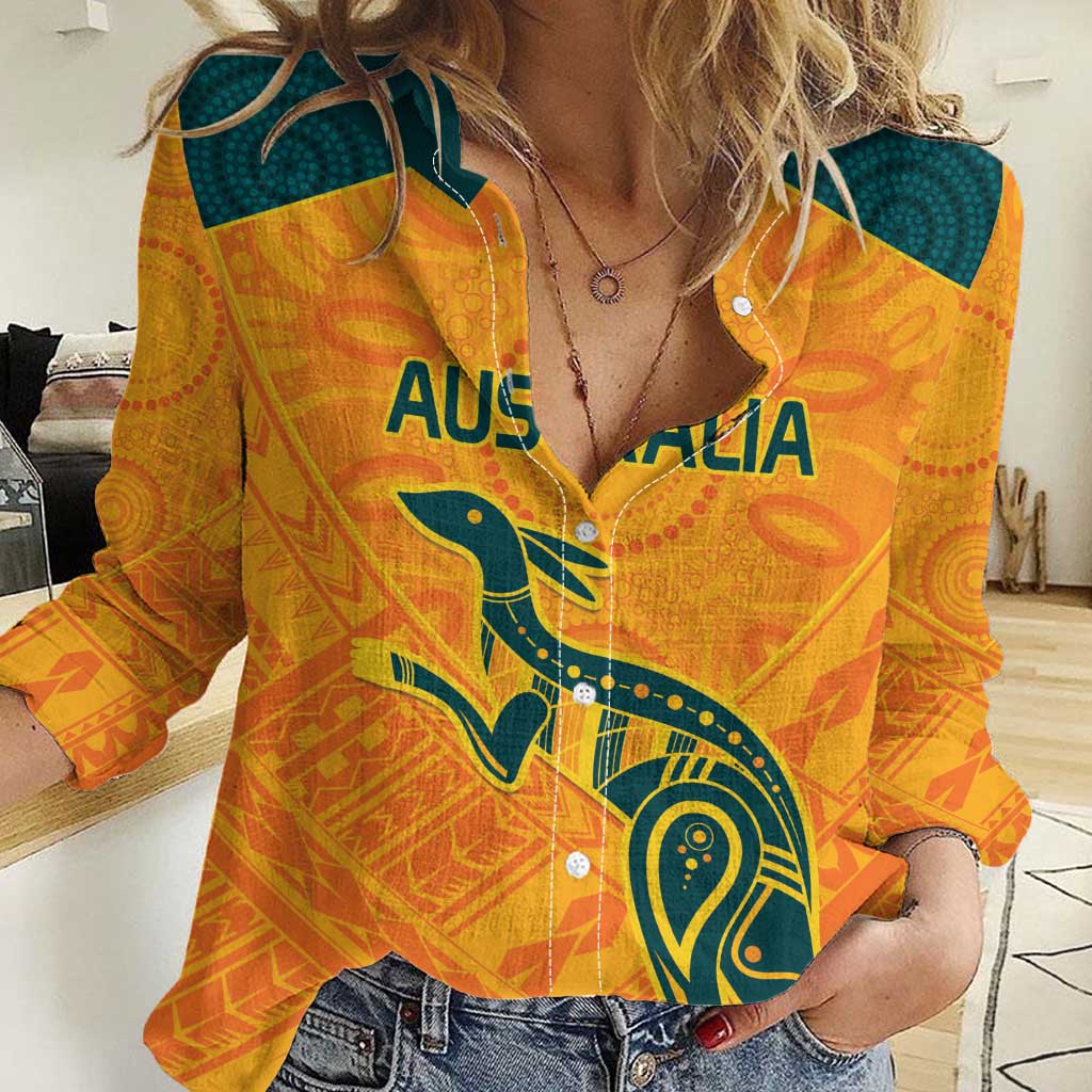 Custom Australia Rugby Women Casual Shirt Summer Paris 2024
