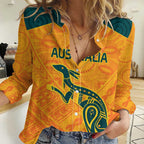 Custom Australia Rugby Women Casual Shirt Summer Paris 2024