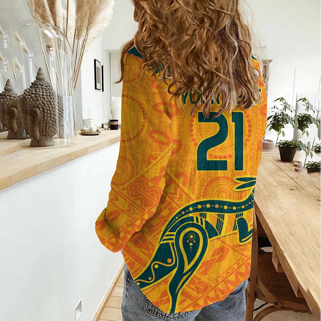 Custom Australia Rugby Women Casual Shirt Summer Paris 2024