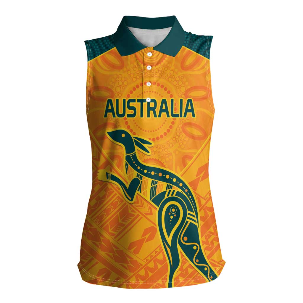 Custom Australia Rugby Women Sleeveless Polo Shirt Summer Paris 2024