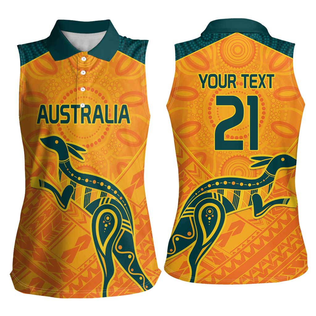 Custom Australia Rugby Women Sleeveless Polo Shirt Summer Paris 2024