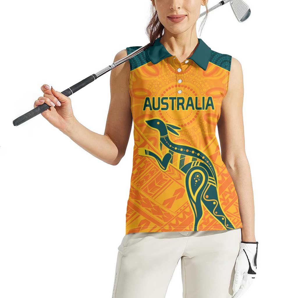 Custom Australia Rugby Women Sleeveless Polo Shirt Summer Paris 2024