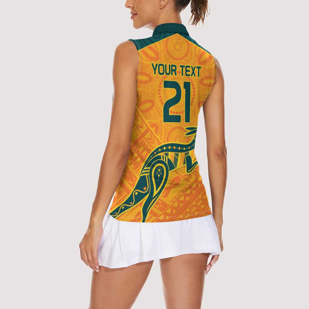 Custom Australia Rugby Women Sleeveless Polo Shirt Summer Paris 2024
