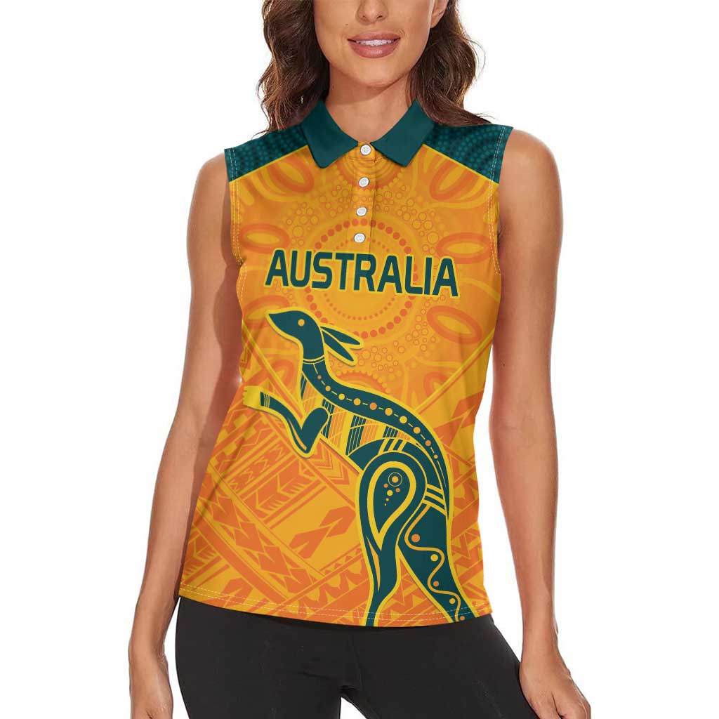 Custom Australia Rugby Women Sleeveless Polo Shirt Summer Paris 2024