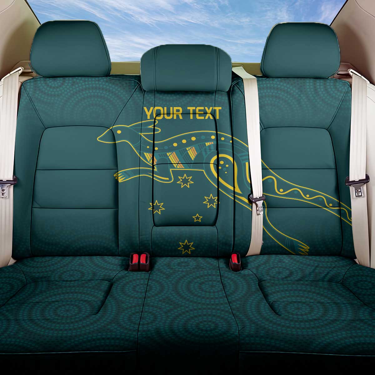 Custom Australia Rugby Back Car Seat Cover Proud of Aussie Kangaroo
