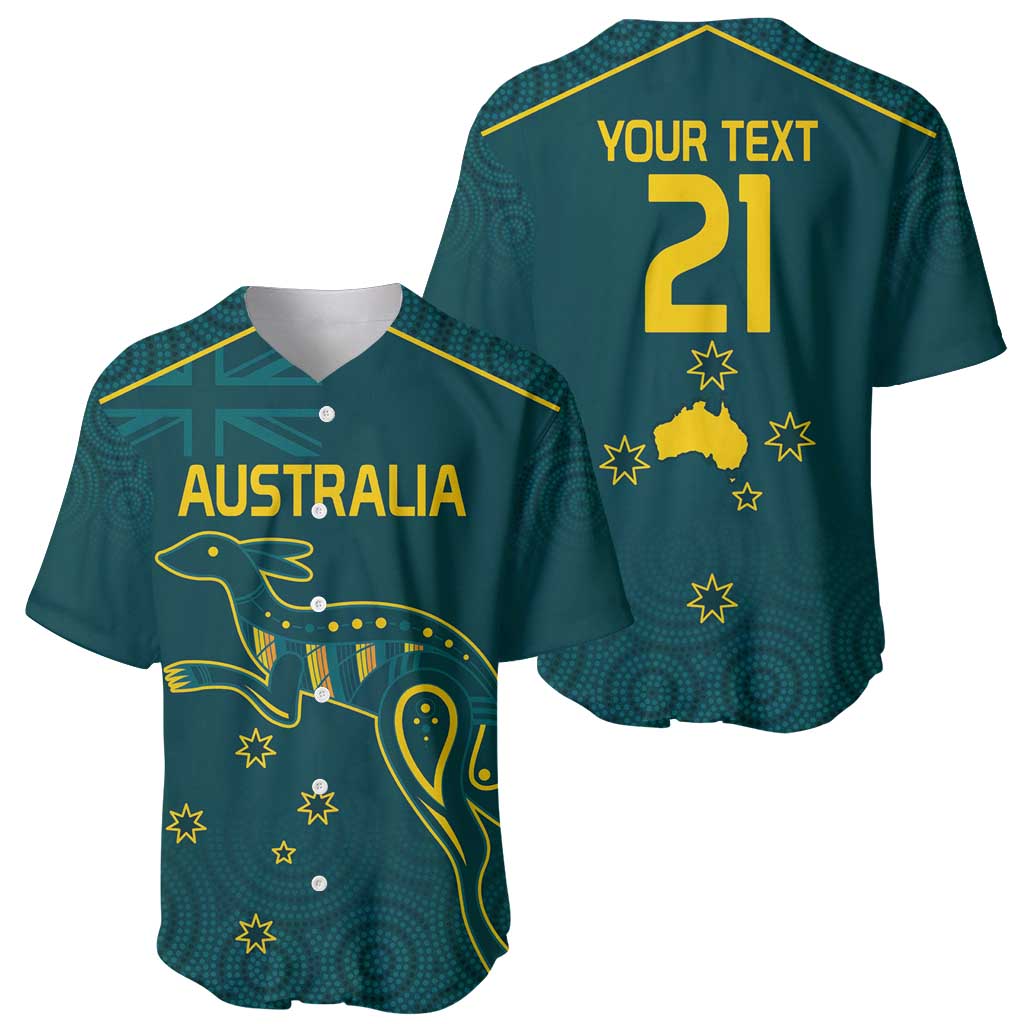 Custom Australia Rugby Baseball Jersey Proud of Aussie Kangaroo