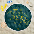 Custom Australia Rugby Beach Blanket Proud of Aussie Kangaroo