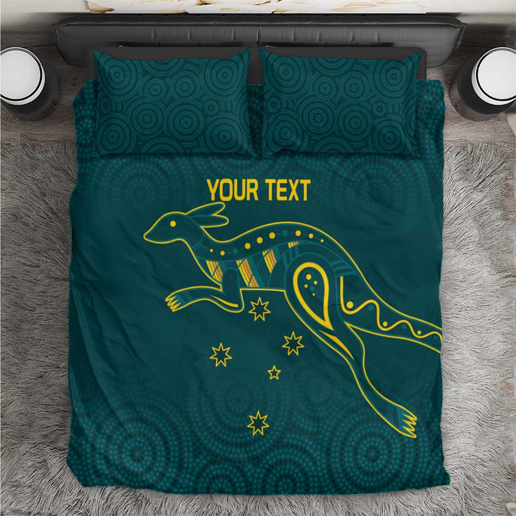 Custom Australia Rugby Bedding Set Proud of Aussie Kangaroo