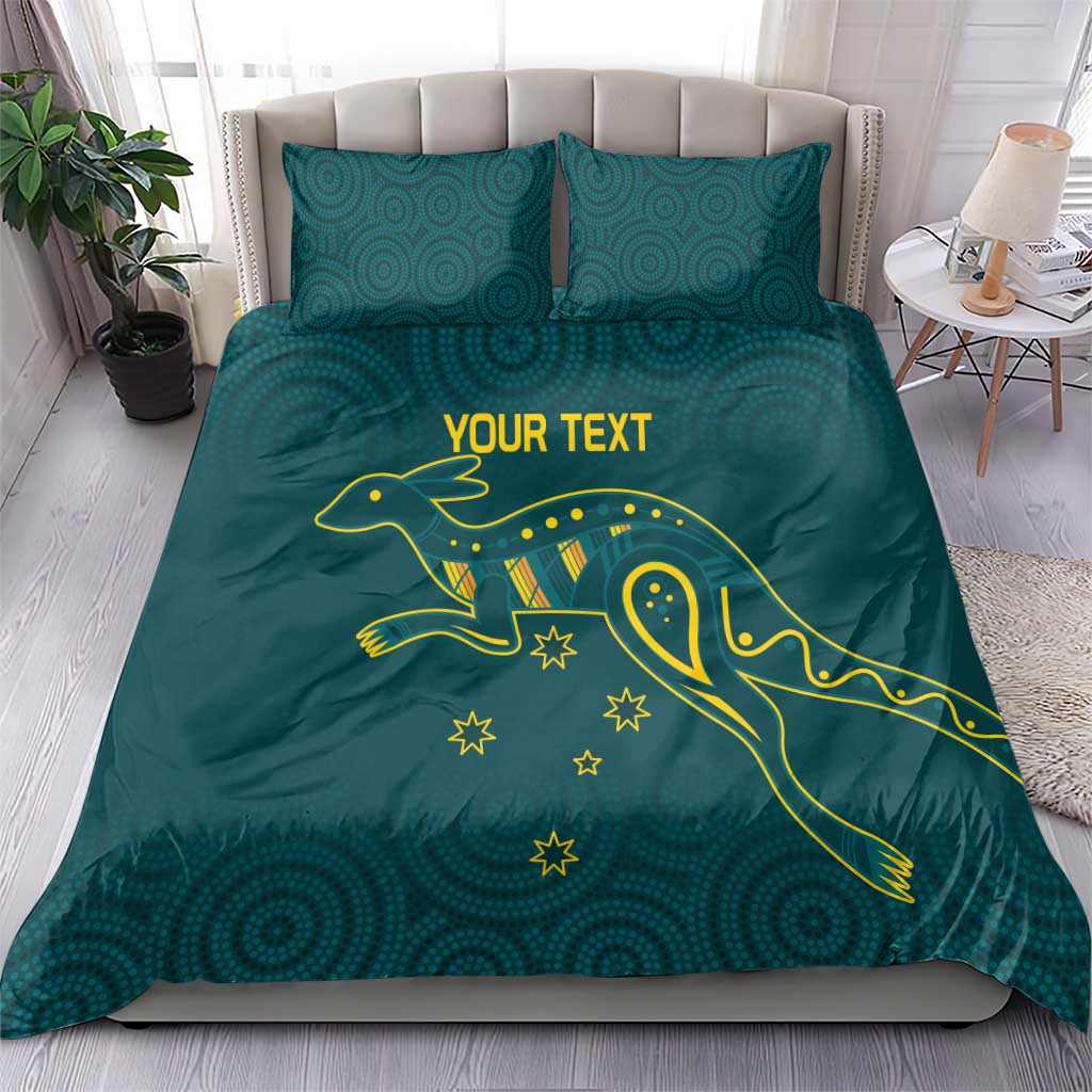 Custom Australia Rugby Bedding Set Proud of Aussie Kangaroo