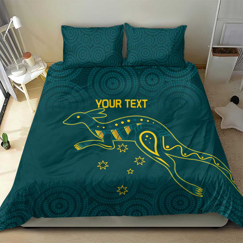 Custom Australia Rugby Bedding Set Proud of Aussie Kangaroo