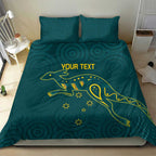 Custom Australia Rugby Bedding Set Proud of Aussie Kangaroo