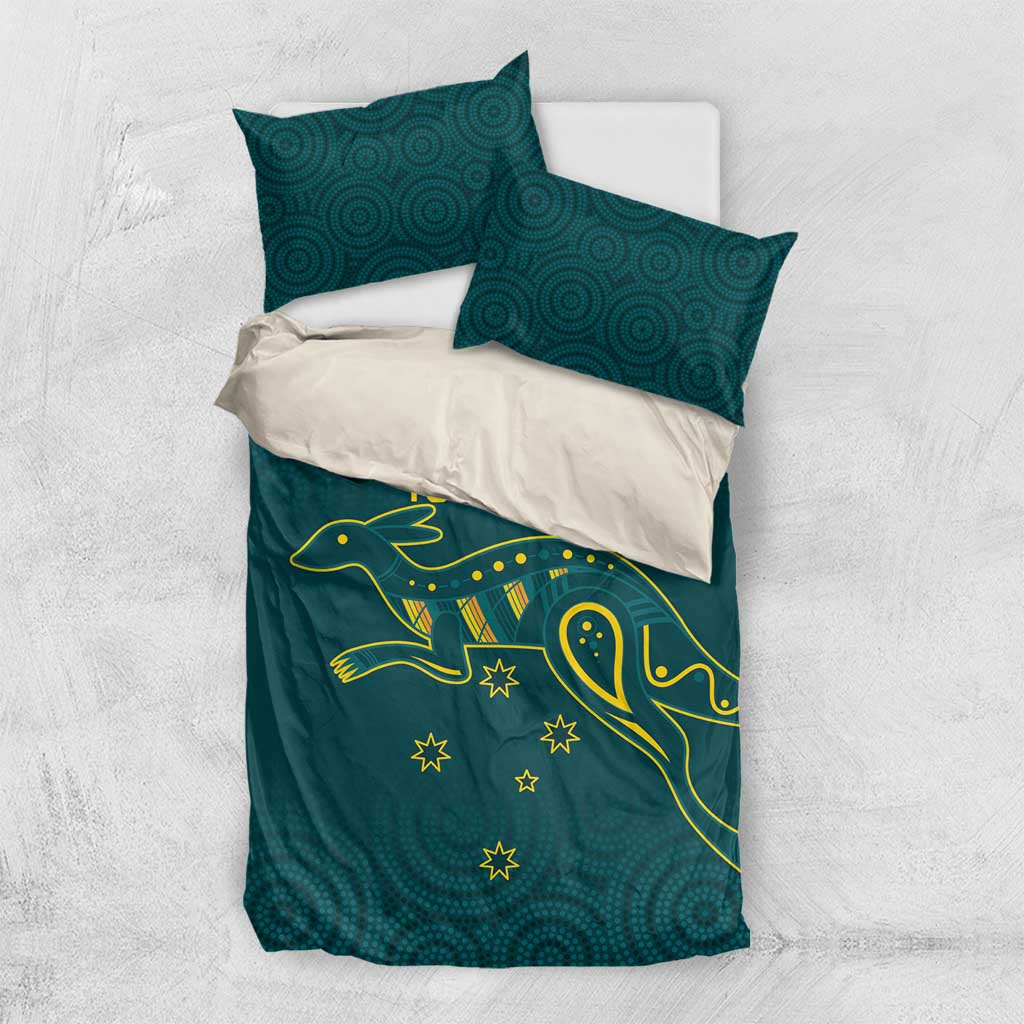 Custom Australia Rugby Bedding Set Proud of Aussie Kangaroo