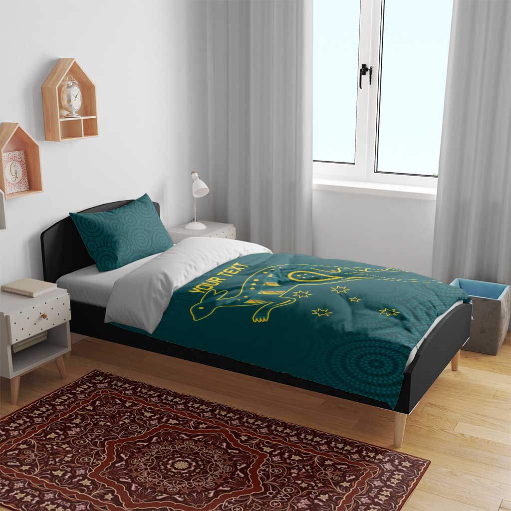 Custom Australia Rugby Bedding Set Proud of Aussie Kangaroo